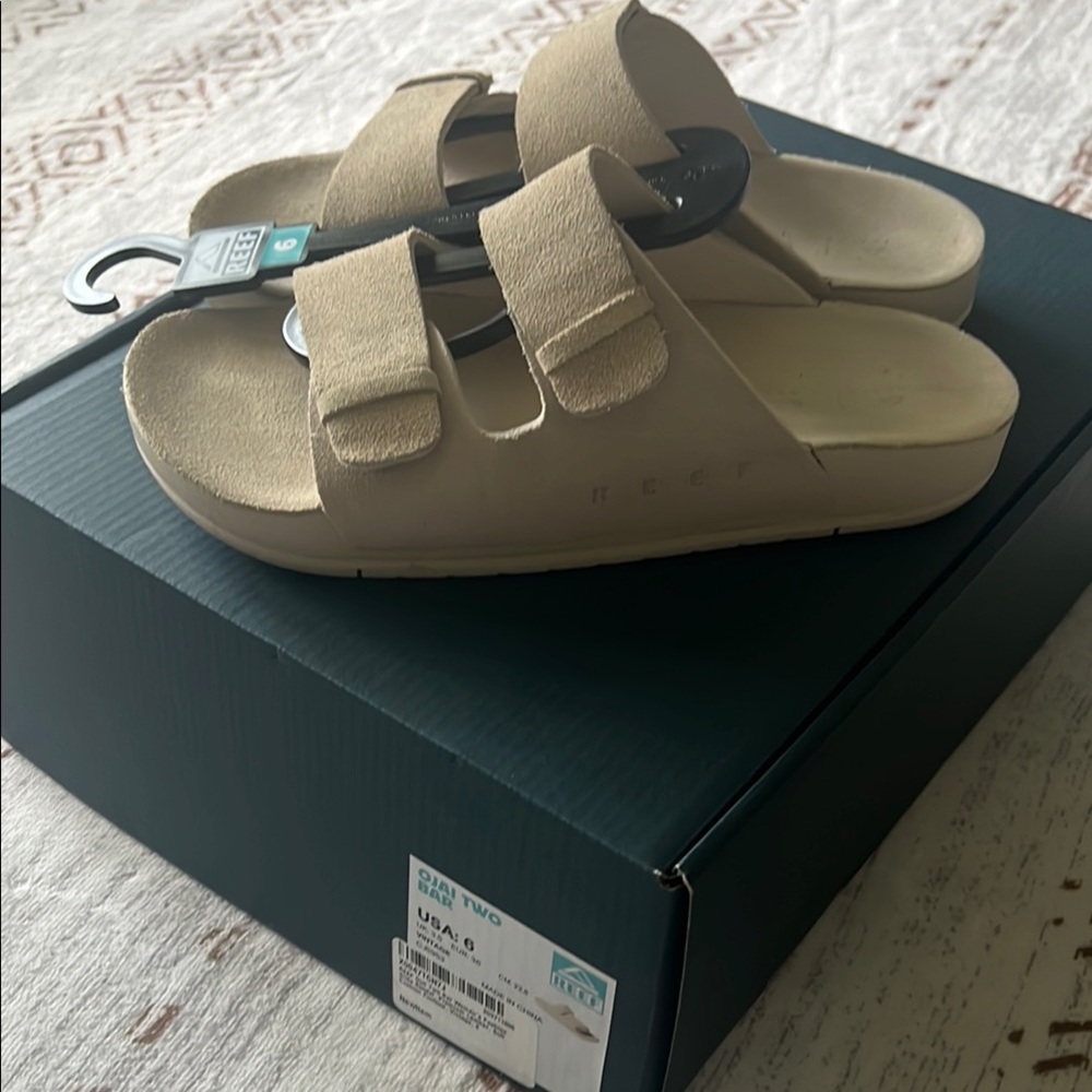 Reef Beige Two-Strap Sandals